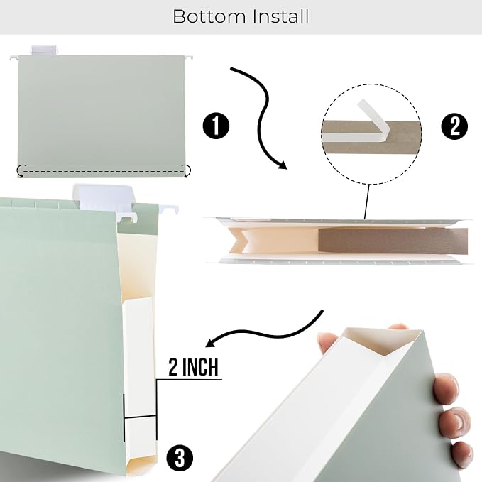 Y YOMA Legal Size - 6 Pack Extra Capacity Hanging File Folders Accordion Decorative Reinforced File Folder Cute Colored Expandable Folder for Office Home with 1/5-Cut Adjustable Tabs, Morandi Color - Image 2