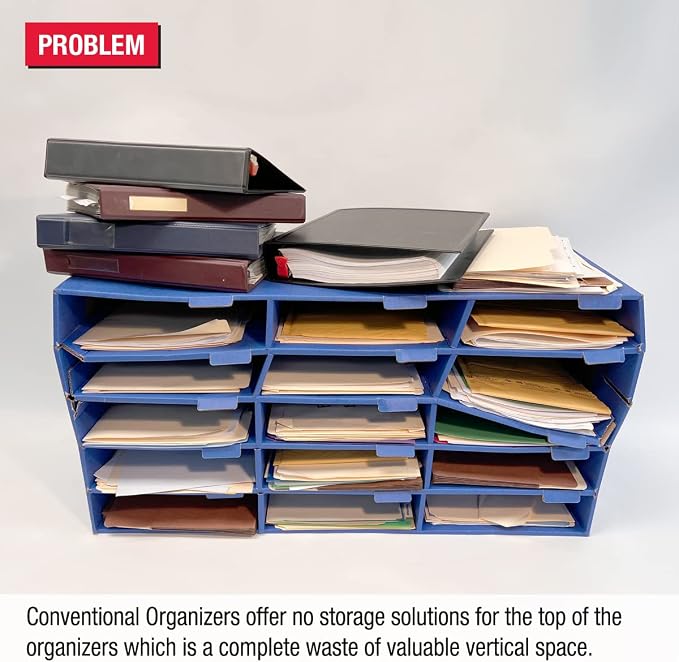 Ultimate Office TierDrop Topper Hanging Vertical File Organizer, 7 Slot | 9 dividers adjustable in 1 inch increments; sits atop TierDrop sorters to add vertical filing for folders and binders - Image 2