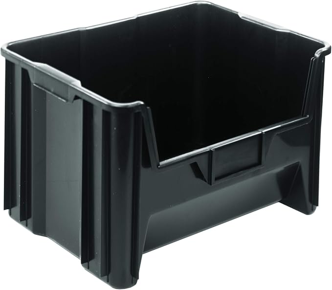 HE HUDSON EXCHANGE 20" x 15" x 12.5" (54 Pack) Plastic Giant Stackable Hopper Bin, Black by HudsonExchange