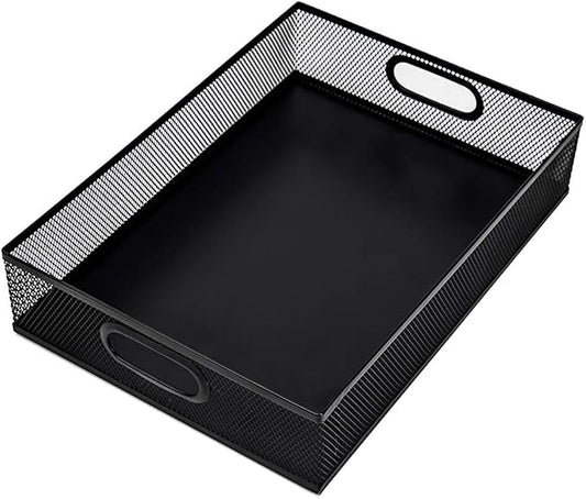 Paper Letter Tray Stackable Desktop File Document Organizer Metal Mesh Collection Office Desk Accessories Black by Unknown
