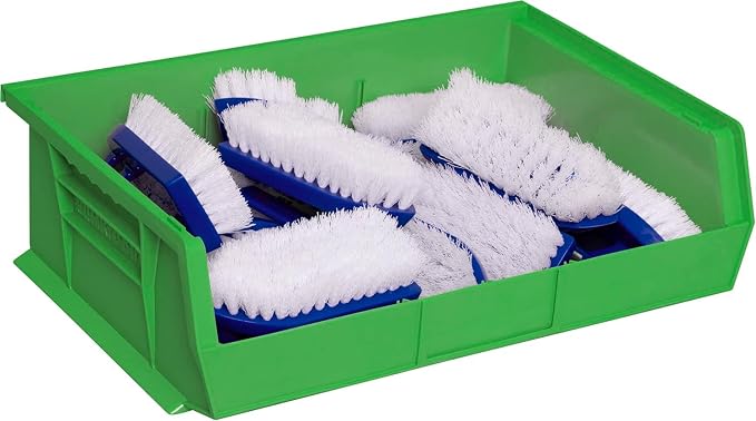 Akro-Mils 30255 AkroBins Plastic Storage Bins, 11"x16"x5", Green, 6-Pack | Space-Saving Stackable Bins for Garage, Pantry, Craft Organization - Image 9