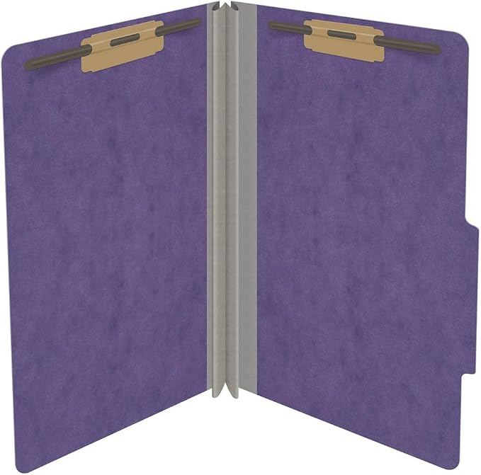 25 Pt. Pressboard Classification Folders, 2/5 Cut ROC Top Tab, Legal Size, No Dividers, Purple (Box of 25) - Image 4