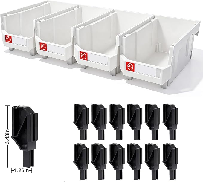 4Pack Storage Organizer Boxes,Desk Drawer Organizer, Stackable Storage Bins for Store Tools,Office Supplies,Workshop,Containers Garage(14.84" x 8.39"x 7.01"),White - Image 3