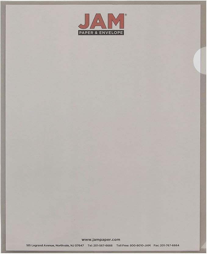 JAM PAPER Plastic Sleeves - Letter Size - 9 x 11 1/2 - Smoke Gray Project Pockets - 120 Bulk Page Protectors/Pack - Image 2