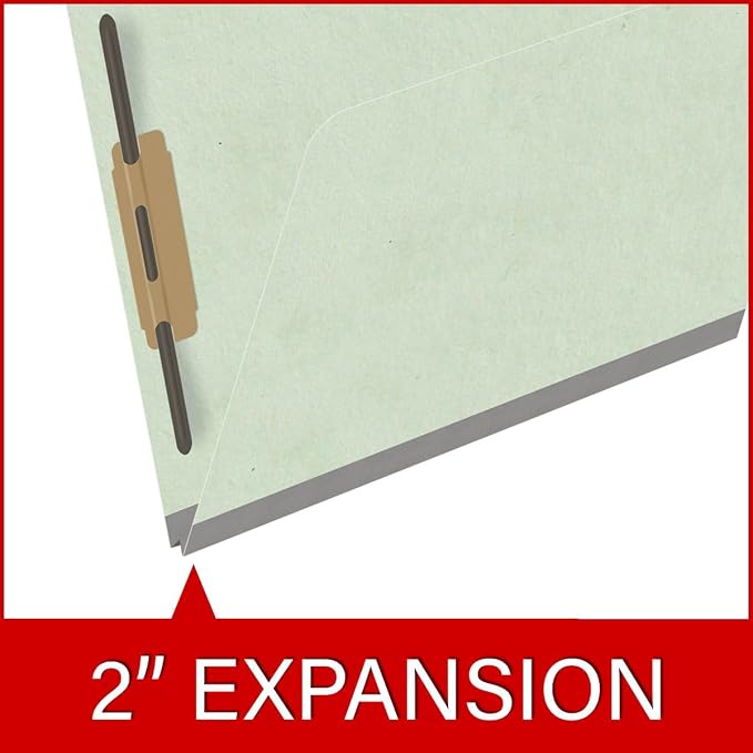 25 Pt. Pressboard Classification Folders, 2/5 Cut ROC Top Tab, Letter Size, No Dividers, Pale Green (Box of 25) - Image 7