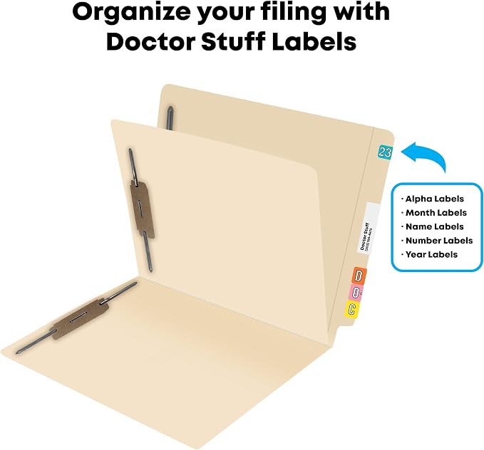 Classification File Folders, Doctor Stuff, One Installed Divider, Reinforced End Tab, Four 2” Bonded Fasteners on Inside Left and Right of Both Sides, 11 pt Manila Stock, Carton of 200 - Image 5