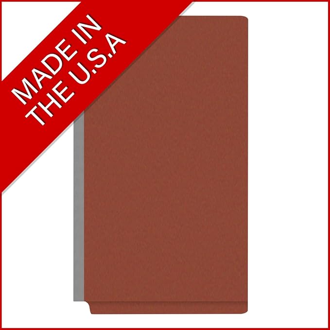 Ecom Folders Top Tab Pressboard Classification Folders | Legal Size 25 Pt Stock with 1 Divider | 2/5 Cut ROC Tab for Medical & Office Filing | 4 Filing Sections | Brick Red, Box of 10 - Image 5