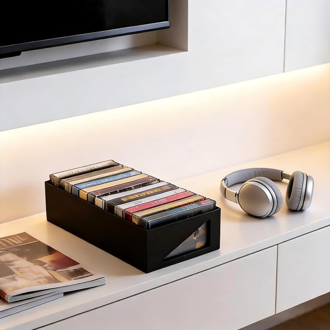 Cassette Tape Storage Organizer Holder - Large Capacity Organizer for Music Enthusiasts, Durable Plastic Design for Home, Space-Saving Solution for Cassette Collections - Image 7