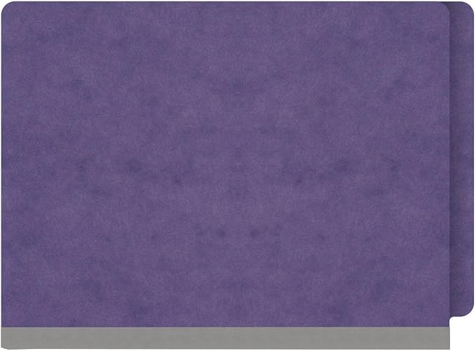 25 Pt. Pressboard Classification Folders, Full Cut End Tab, Letter Size, No Dividers, Purple (Box of 25) - Image 3