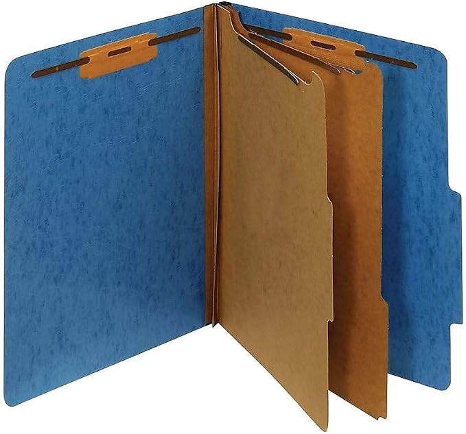 Staples Moisture‑Resistant Classification Folder, Letter Size, 2 Dividers, 2/5‑Cut Top Tab, Blue, Durable Construction, 10/Box - Image 4