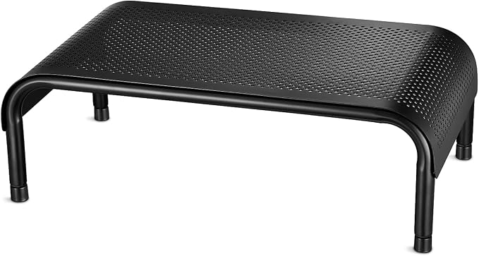 Staples Adjustable Monitor Stand, Black, Ergonomic Riser with Storage Space for Keyboard/Accessories, 2-Pack by Staples