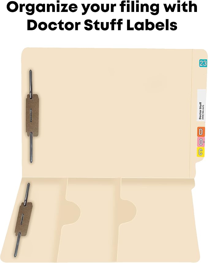 Pocket File Folders, Doctor Stuff, Reinforced End Tab Folder with Double Pocket on Inside, Two Fasteners in Position 1 & 3, 11 pt Manila Stock, Carton of 250 - Image 7