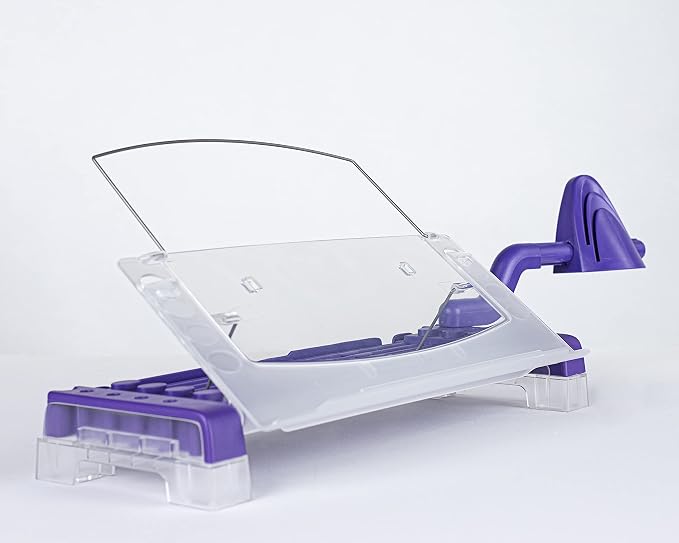 MemoScape Adjustable in-Line Document Holder for Typing | Reduces Neck Strain, Improves Focus, Boosts Desk Organization, and Workflow | Paper Holder Stand for Desk and Home Office - Purple (VUR 4040) by VuRyte