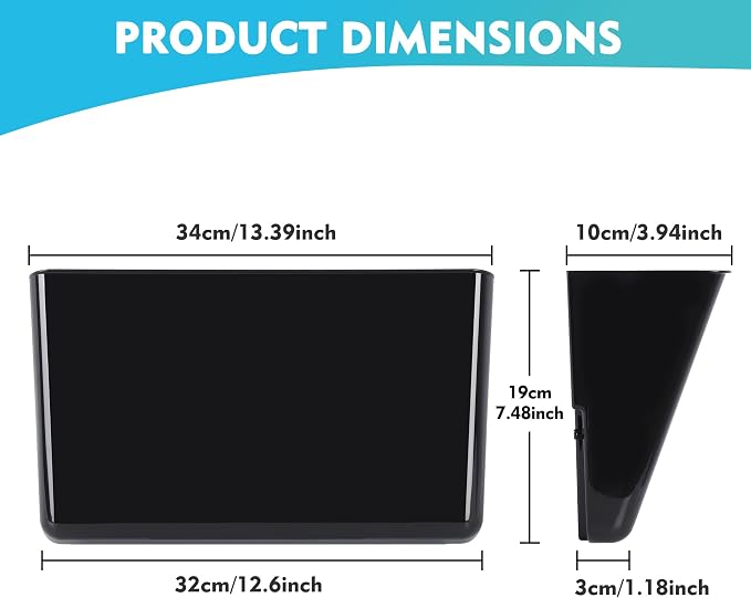 8 Pack Black Plastic Single Pocket Hanging File Organizer, Wall Mount Paper Mails Magazines Holder, Mounted Folder Bins for Office School and Home, 12.99x4.13x7.48 inches - Image 2