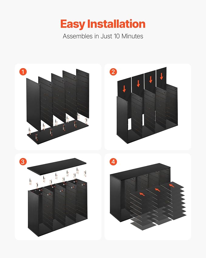 VEVOR Literature Organizer, 36 Compartments Office Mailbox with Detachable Shelves, Wooden Mailbox Sorter with Particle Board, Countertop Office Home Storage Organizer for File, Document, Paper, Black - Image 6