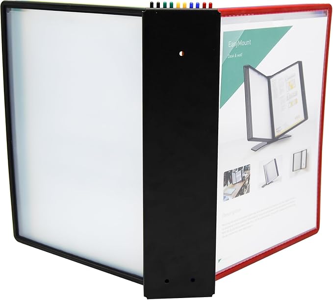 Tarifold Wall Mount Reference System, 10 Easy-Load Pockets, Assorted Colors | 10 Double-Sided Polypropylene Pockets, Holds 20 Letter-Size Sheets, Sturdy Wall-Mount Bracket, Quick and Easy to Install - Image 4