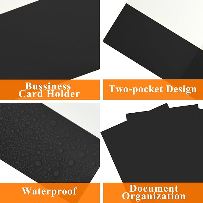 pmybupo 25Pcs Black Two-Pocket Heavyweight File Folder,Letter Size,Paper File Folder for School Office Home Bussines - Image 3