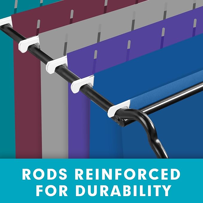 Hanging File Folders, RAZCC 60 Pack Reinforced Hanging Folders Legal Size, Designed for Bulky Files, Filing Cabinet, Adjustable Tabs, Assorted Colors - Image 6
