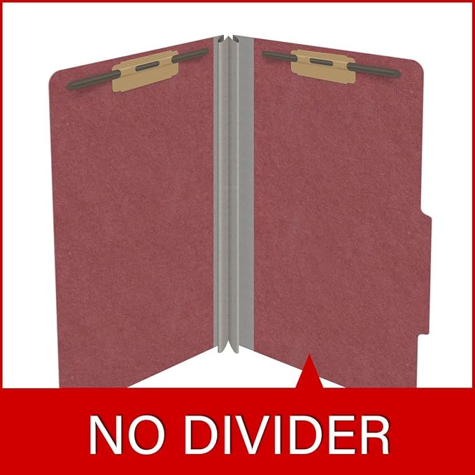 25 Pt. Pressboard Classification Folders, 2/5 Cut ROC Top Tab, Legal Size, No Dividers, Dark Red (Box of 25) - Image 8