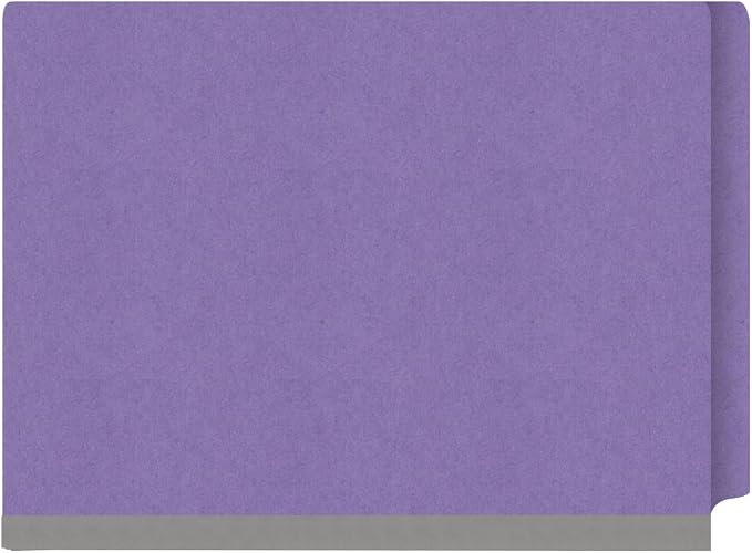 Ecom Folders Heavy Duty Top Tab Classification Folders | Letter Size 18 Pt Stock with 1 Divider | 2/5 Cut Right Position Tab for Medical, Legal and Office Documents | Purple, Box of 10 - Image 3