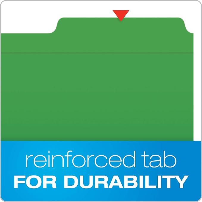 Pendaflex Fastener Folders, 2 Fasteners, Letter Size, Green, 1/3 Cut Tabs in Left, Right, Center Positions, 50 per Box (22140GW) - Image 5