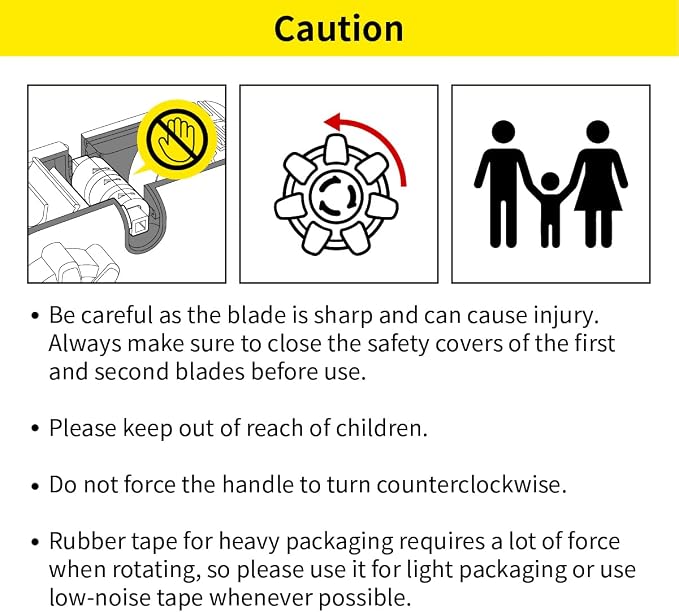 [TENDO°] TENDO Multi-Section Tape Dispenser, Custom Width Tape Cutter with 4 Cutting Sections, Built-in Safety Blade, Ergonomic Grip for Packing and Office Use, ZO-508(Black) - Image 7