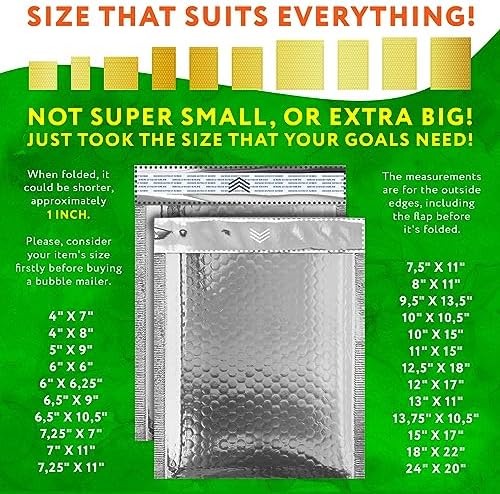 Metallic Bubble Mailers, Silver Glossy Padded Envelopes 6.5 x 9 Inches, Cushion Bubble Shipping Bags, Self Seal Mailing Envelopes, Pack of 100 - Image 4