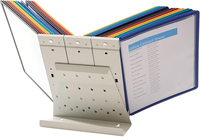 Durable VARIO 20 Pocket Desktop Reference System - Letter Size 10 Double-Sided Panels - Assorted Color Borders (Pack of 6) - Image 2