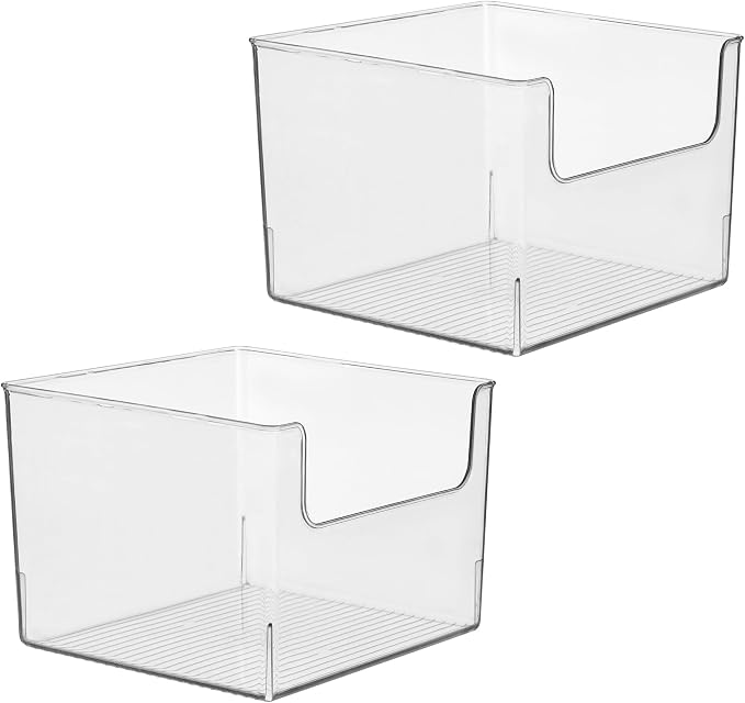 iDesign Open-Front Storage Bin, Clear, Set of 2 | For Kitchen, Pantry, Bathroom, Office, Made in USA - Image 9