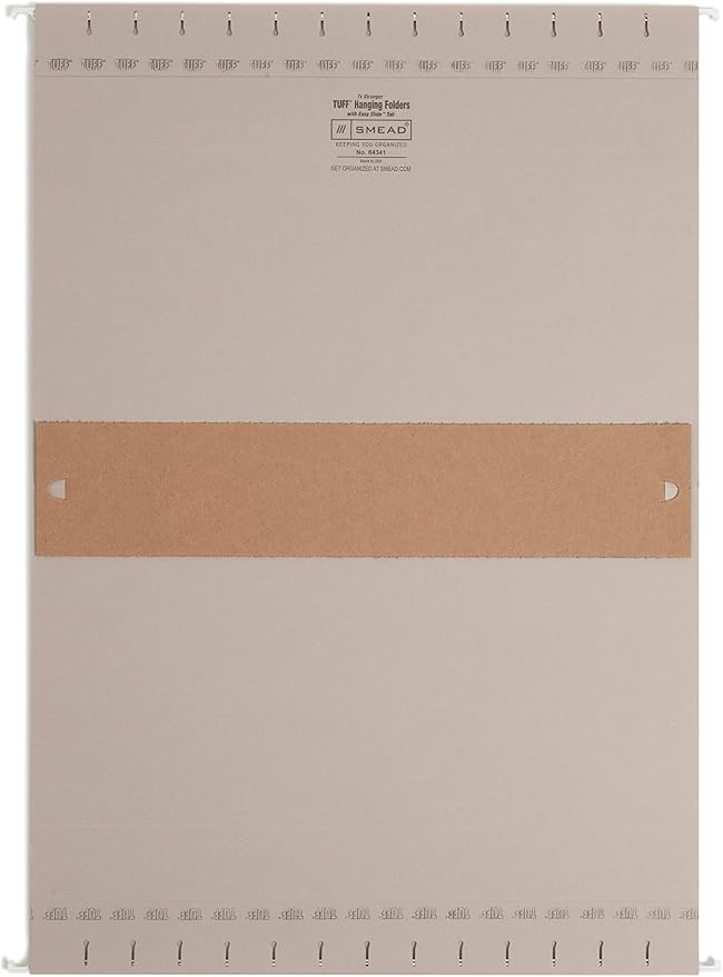 Smead TUFF Extra Capacity Box Bottom Hanging Folder, 1/3-Cut Easy Slide Tab, Steel Gray, 18 per Box (3" Expansion, Legal) - Image 2