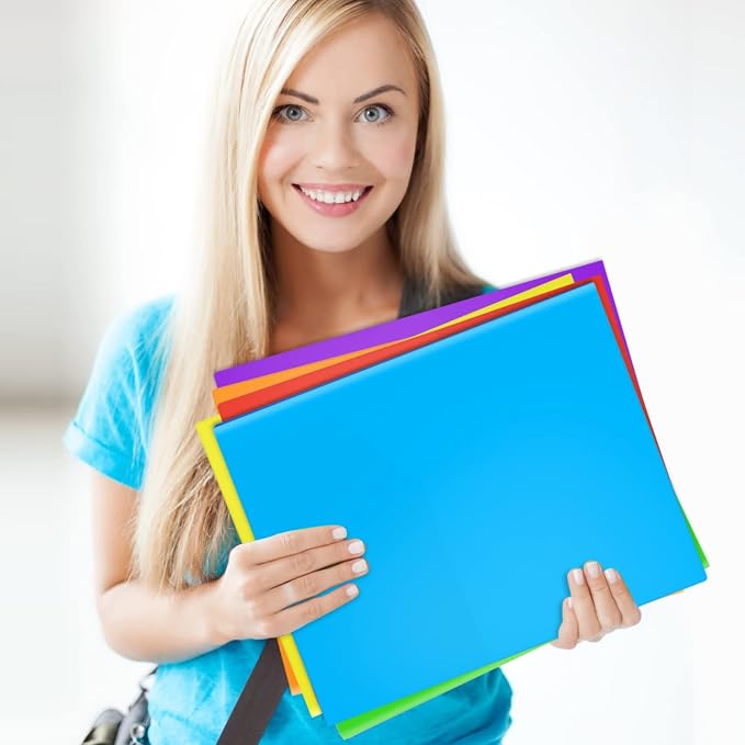 Officygnet 36 Packs 2 Pocket Folders, Bulk Durable Heavy Duty Plastic Folders for School and Office Supplies, Multicolor Two Pocket Folder for Letter Size Paper, 6 Colors - Image 6