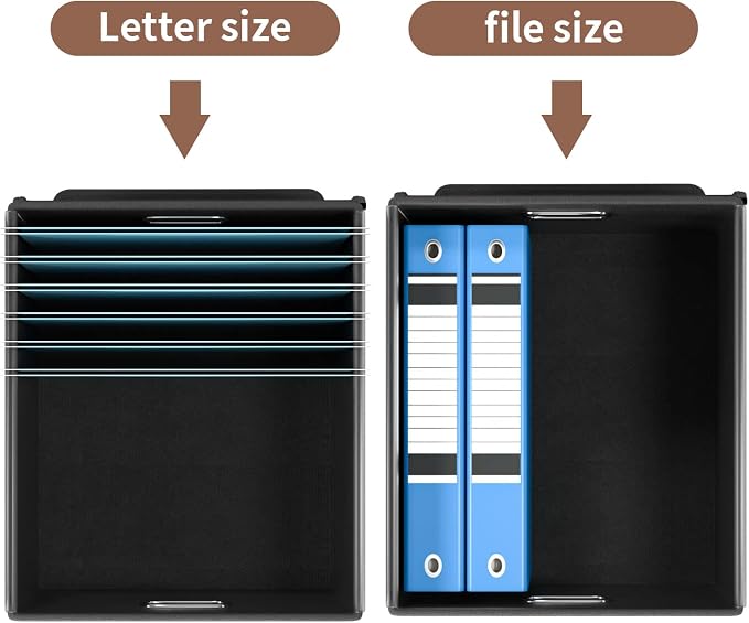 Upgrade Portable File Organizer Box with Lid,Large Linen Hanging Office Document Storage Box with Lid,Collapsible Filing&Storage Box for Office/Decor/Home-14.9x12.7x10.8in,1pk-without folders | File Box with Plastic Slides for Document Storage, Filing ... - Image 3