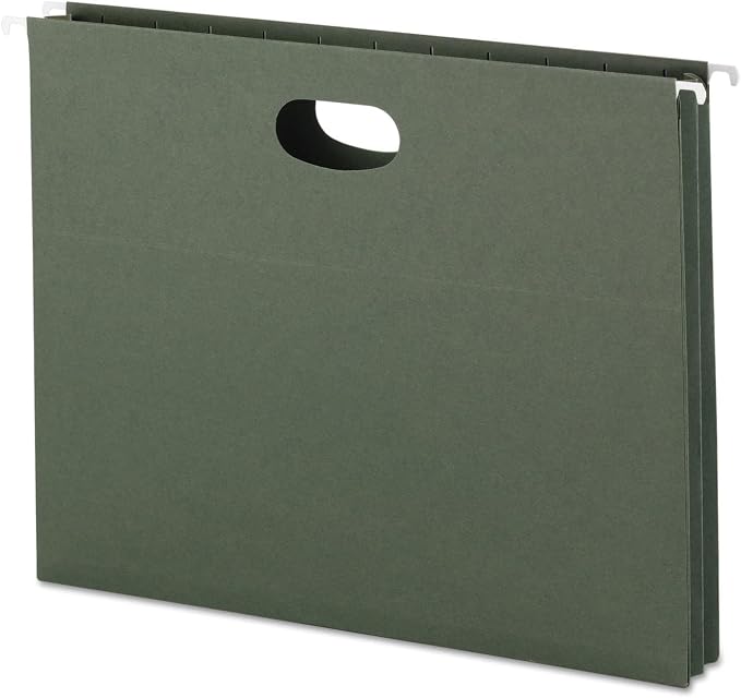 Smead Hanging File Pocket with Full-Height Gusset, 1-3/4" Expansion, Letter Size, Standard Green, 25 per Box (64218) by SMEAD