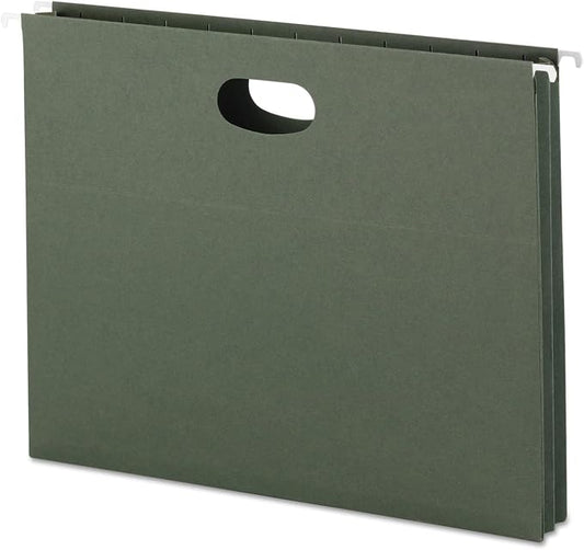 Smead Hanging File Pocket with Full-Height Gusset, 1-3/4" Expansion, Letter Size, Standard Green, 25 per Box (64218) by SMEAD