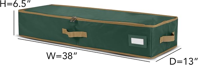 Covermates Keepsakes Gift Wrap Storage Organizer – Heavy-Duty Polyester with Buckle Straps & Interior Pockets – Holds Up to 15 Rolls of Gift Wrap with Handles & Label Window, Green - Image 3