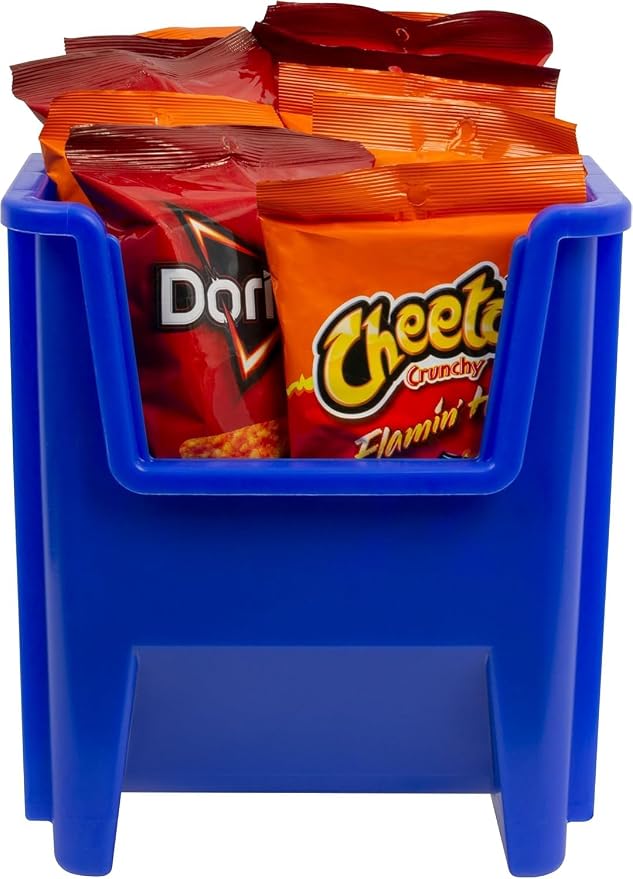 Akro-Mils 13014 Stak-N-Store Stackable Storage Bins, Heavy Duty Garage Storage Containers, Open Front Plastic Organizer for Tools, Shelves, Closet Organizer, 17-/12" x 11" x 12-1/2", Blue, 4-Pack - Image 9
