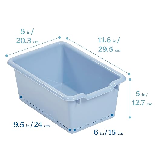 ECR4Kids Scoop Front Storage Bins, Multipurpose Organization, Earthtone, 10-Piece - Image 2