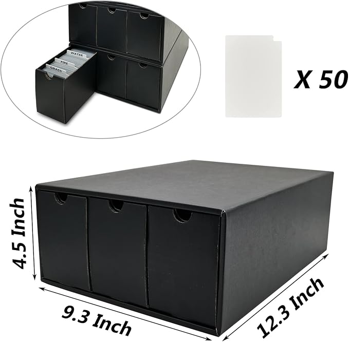 Trading Card Storage Box, Collector Cardboard Card Box with 50 Dividers for MTG TCG Magic Baseball Sports Cards Collection, 12 Drawers - Image 8