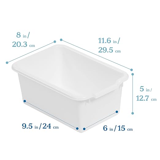 ECR4Kids Scoop Front Storage Bins, Multipurpose Organization, White, 10-Piece - Image 2