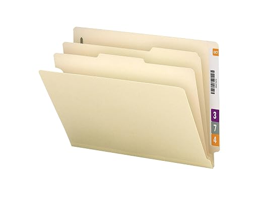 Smead® End-Tab Fastener Folders with Dividers, Letter Size, Manila, Pack of 10 - Image 3