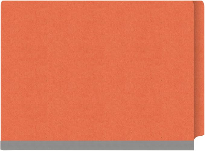 Ecom Folders Heavy Duty Top Tab Classification Folders | Letter Size 18 Pt Stock with 1 Divider | 2/5 Cut Right Position Tab for Medical, Legal and Office Documents | Orange, Box of 10 - Image 3