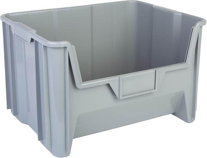 HE HUDSON EXCHANGE 20" x 15" x 12.5" Plastic Giant Stackable Hopper Bin, Gray by HudsonExchange