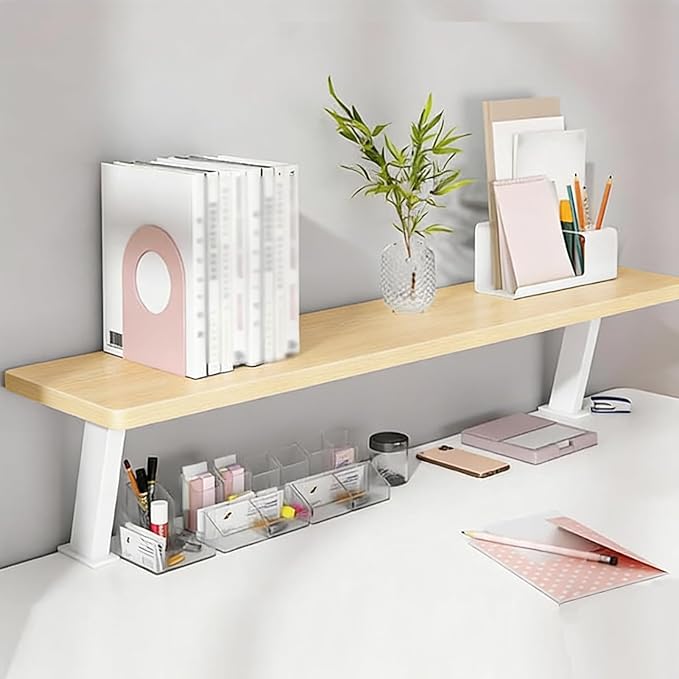 Clamp On Desk Shelf, Adjustable Desktop Extender Storage Organizer | Space Saving Desk Shelf No Drill For Office, Dorm, Home Desk Organization (23.6 x 7.8 in) - Image 3