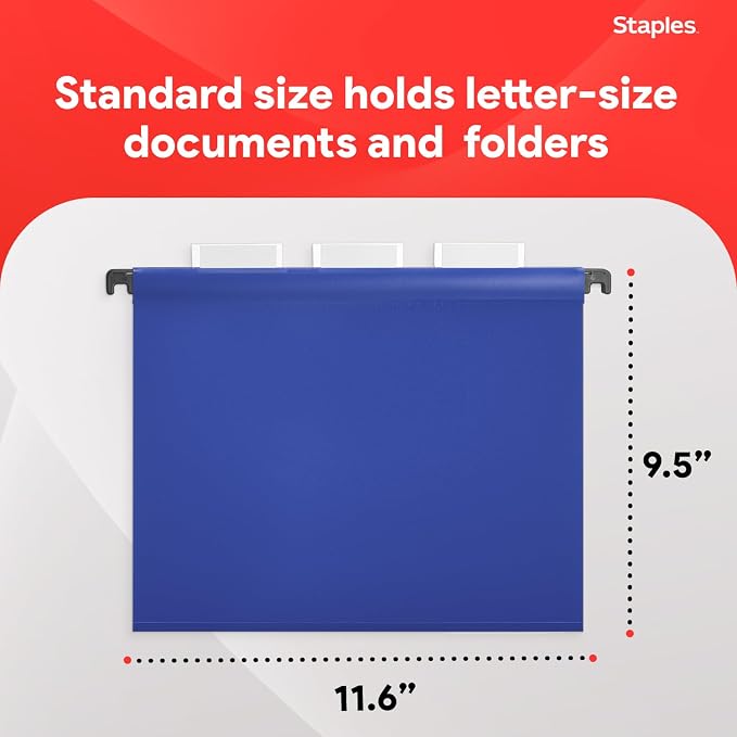 Staples® Hanging File Folder, 5-Tab, Letter Size, Assorted, 20/Box (ST13324/TR13324) - Image 3