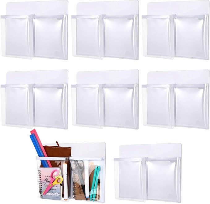 8 Pack Magnetic File Holder for Refrigerator 12 x 9.5 Inch Hanging Paper Organizer White Board Organizer with 2 Magnetic Pocket Office Supplies Storage for Notebooks Planners Mail Letters by Unknown