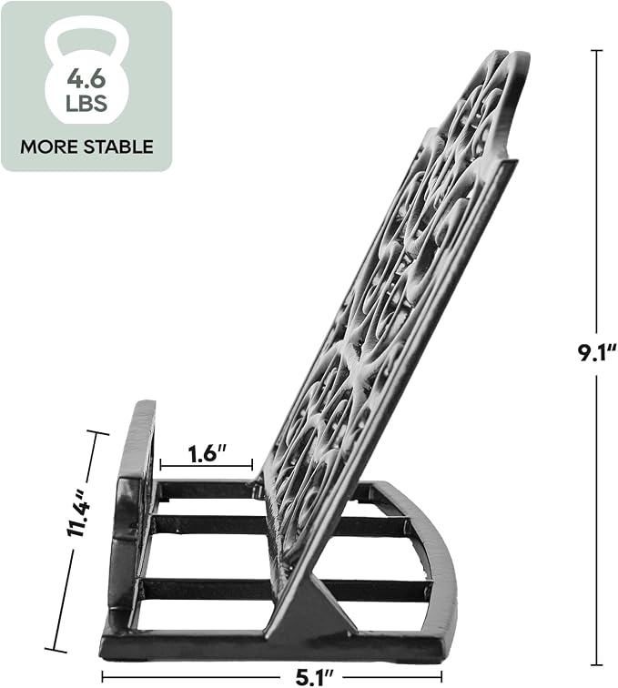 JOGREFUL Cast Iron Cookbook Stand, Kitchen Recipe Holder Scrollwork Black | Heavy-Duty Book Vintage Holder, Reading Rest Holder for Easel/Counter/Books/Magazine/iPad/Bible - Image 2