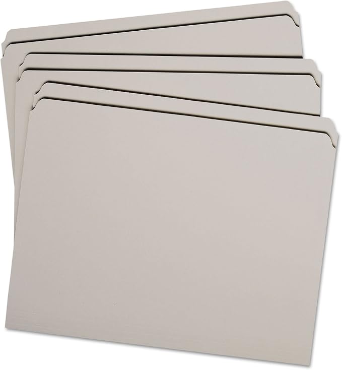 Smead File Folder, Reinforced Straight-Cut Tab, Letter Size, Gray, 100 per Box (12310) - Image 4