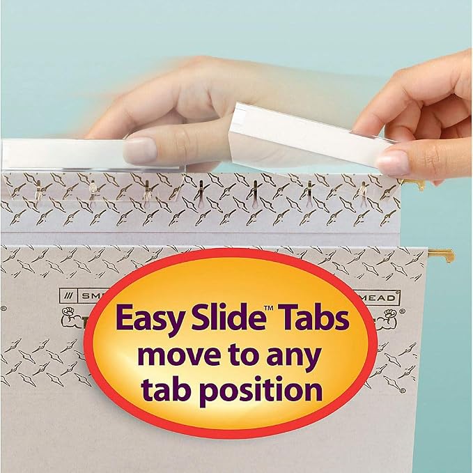Smead TUFF Extra Capacity Box Bottom Hanging Folder, 1/3-Cut Easy Slide Tab, Steel Gray, 18 per Box (2" Expansion, Legal) - Image 5
