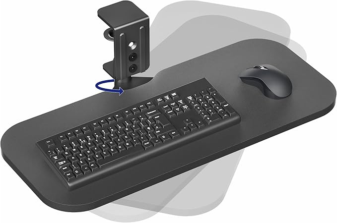 VIVO Clamp-on 23 x 10 inch Rotating Computer Keyboard and Mouse Tray, Extra Sturdy Desk Swivel Clamp, Ergonomic Typing, Black, MOUNT-KB04CB by Unknown