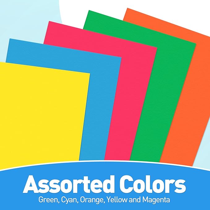 Two Pocket Folders, RAZCC 125 Pack File Folders with Pockets Fit Letter Size Paper, Thick Paper File Folder for School Office Business Home, Assorted 5 Colors - Image 4
